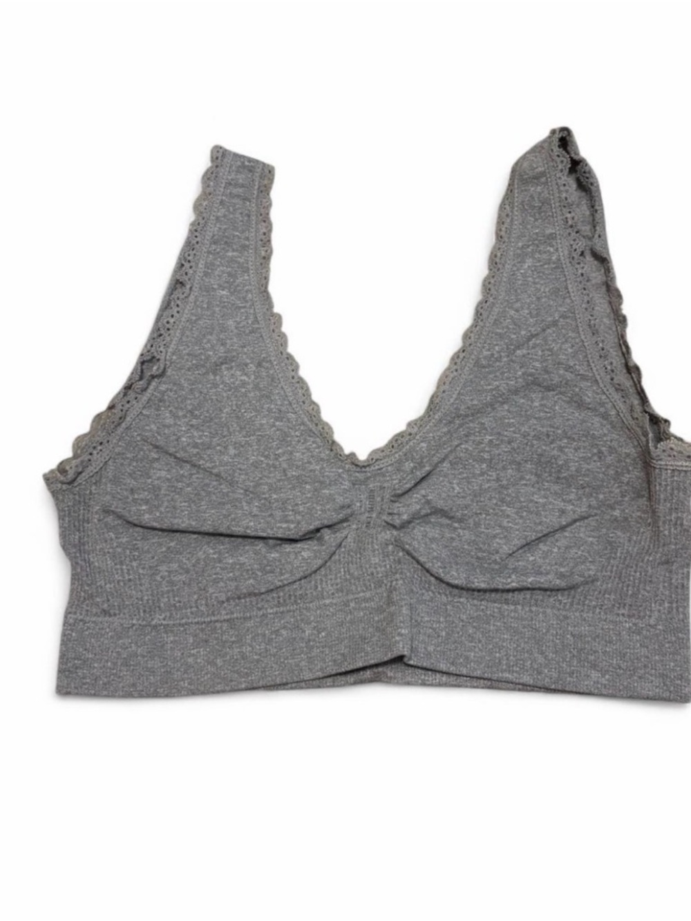 Gray Wireless V-Neck Bralette - Women Intimates